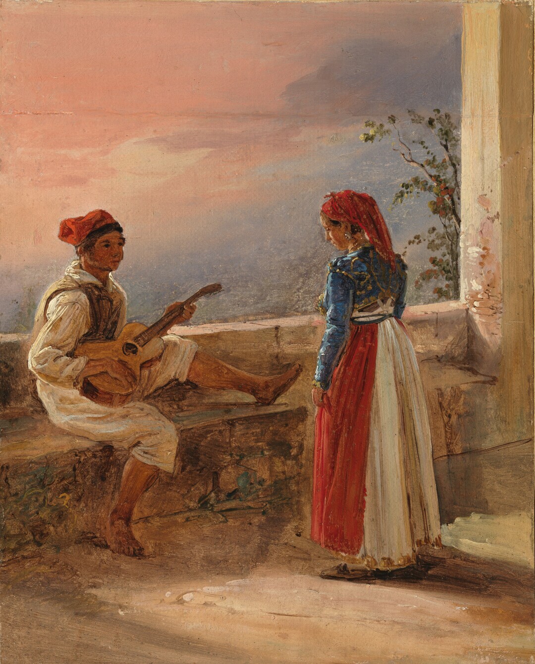 Coppia di popolani in costume del Regno